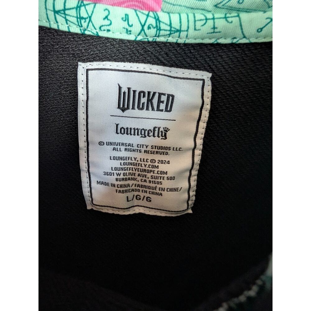 Wicked Elphaba & Glinda Split Hoodie Womens Large Black Green Long Sleeve NWT - Picture 3 of 4